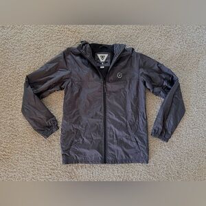 VISSLA Charcoal Hooded Windbreaker Jacket, size small.